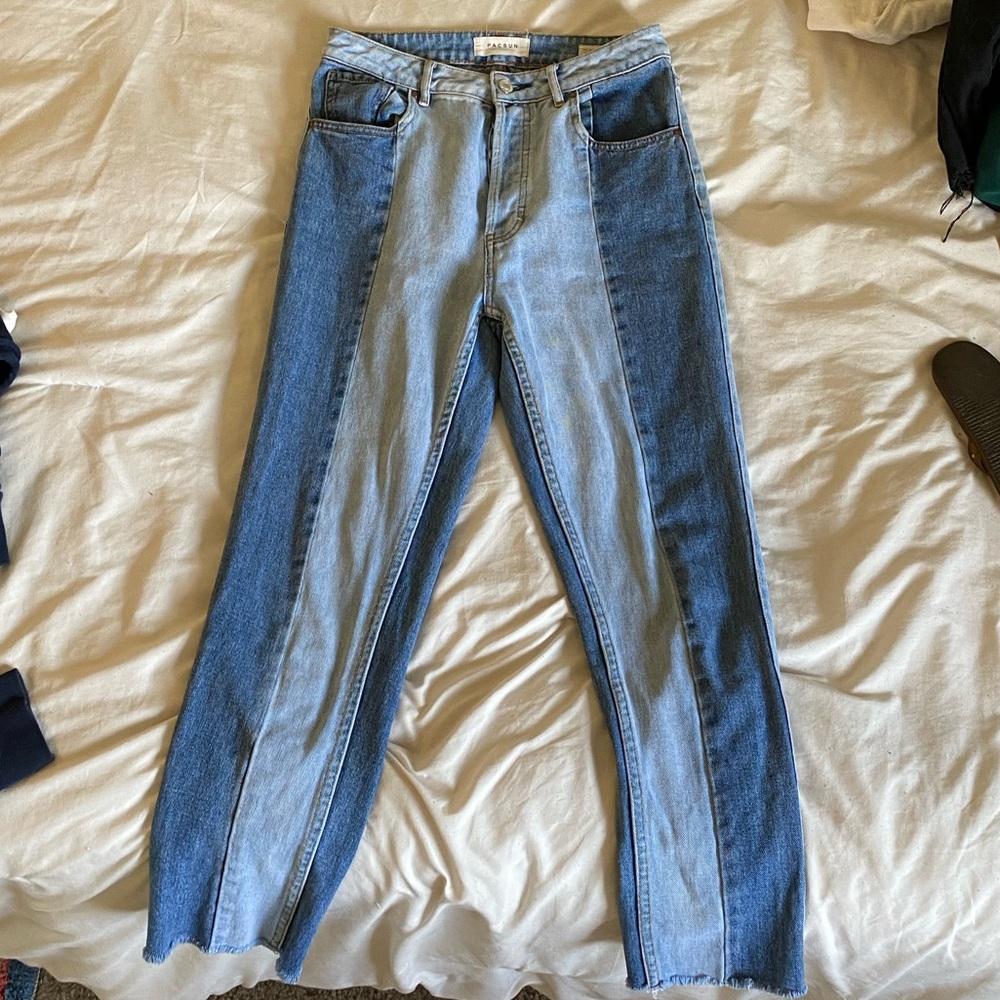 PAC SUN 2 tone denim mom jean